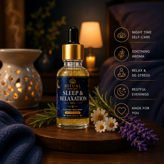 Sleep & Relaxation Oil – Bedtime Wellness Oil | Aromatherapy Botanical Blend for Evening Routine | 15ml