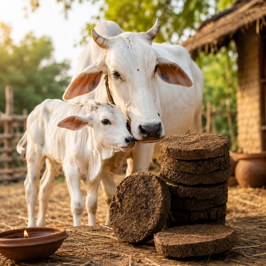 Pure Cow Dung Cakes – for Havan & Home Purification 10pc