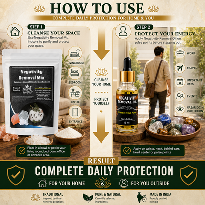 Complete Negativity Protection Tool, Negativity removal Mixture & Oil | Indoor & Outdoor Daily Protection Ritual