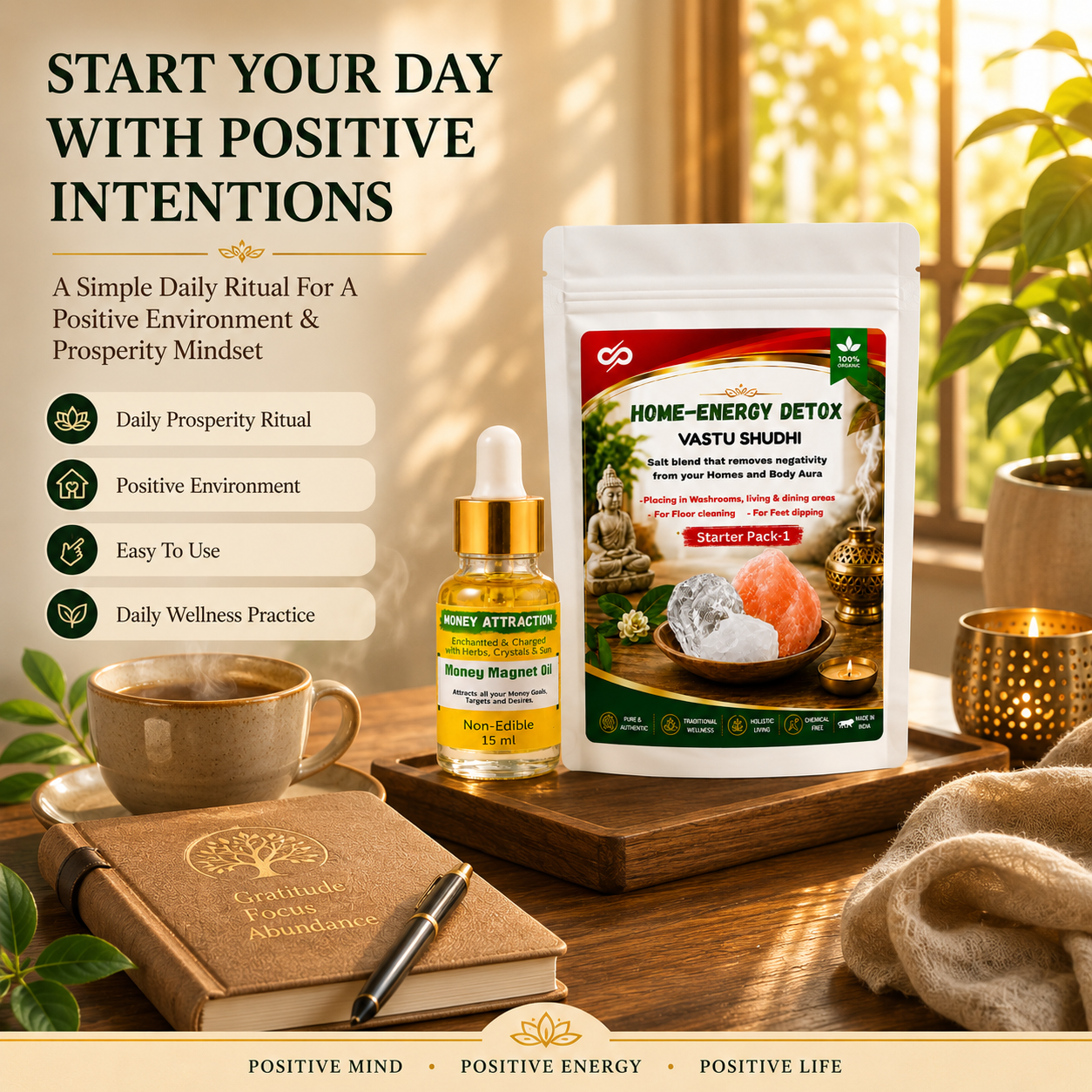Home Energy & Prosperity Pack – Money Magnet Oil & Home Energy Detox