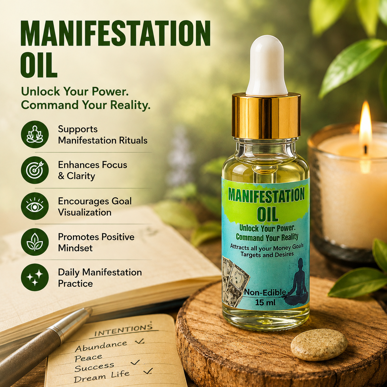 Money Magnet & Manifestation Oil Duo – Full Moon Charged Ritual Combo | 15ml + 15ml
