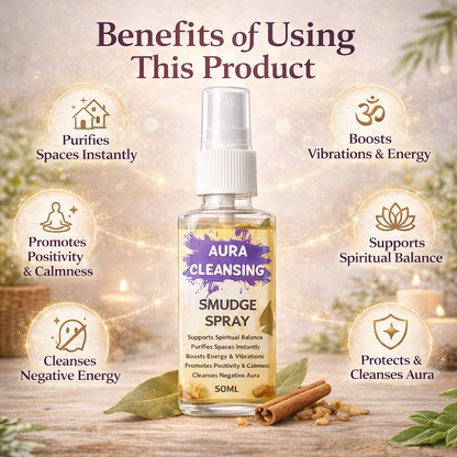Aura Cleansing Spray – Water-Based Herbal Smudge Spray for Aura & Space Purification