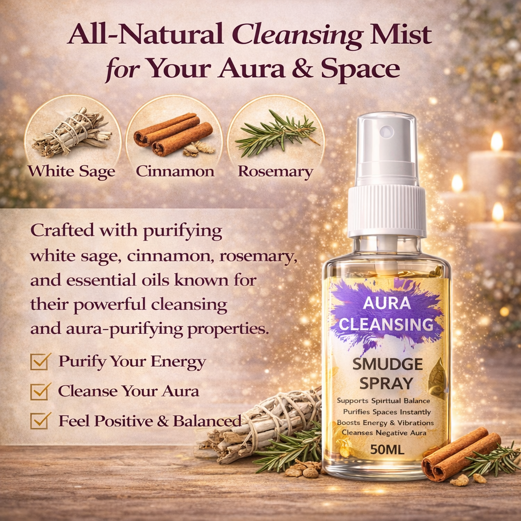 Aura Cleansing Spray – Water-Based Herbal Smudge Spray for Aura & Space Purification
