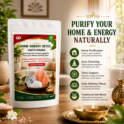 Vastu Shuddhi, Salt Blend for Home Energy Cleansing | Camphor, Alum & Salt Mix | Home Aura Detox | Floor Cleaning Additive | Foot Soak Ritual | For Washroom, Living Room & Entrance