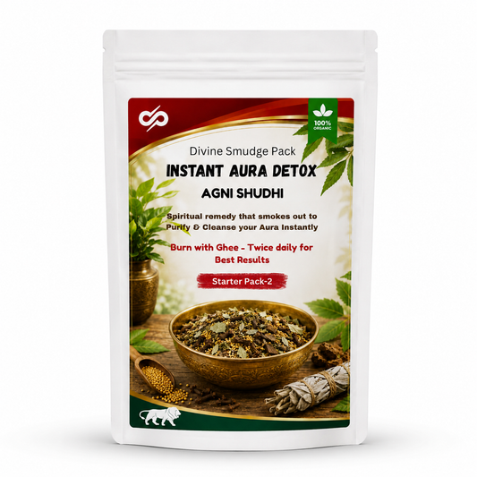 Instant Aura Detox Agni Shuddhi Smudge Pack | Traditional Aura Cleansing & Space Purification Blend | Home, Office, Daily Wellness Ritual, 50gm