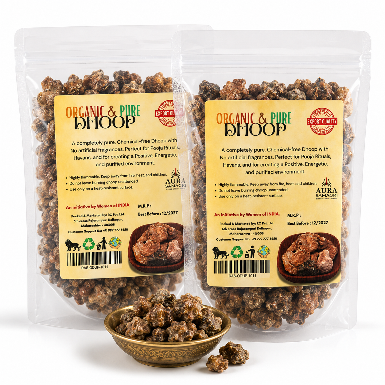 Organic Sambrani Pure Dhoop – No Chemical, No Toxins | For Puja, Home Remedy & Negative Energy Removal | 250g