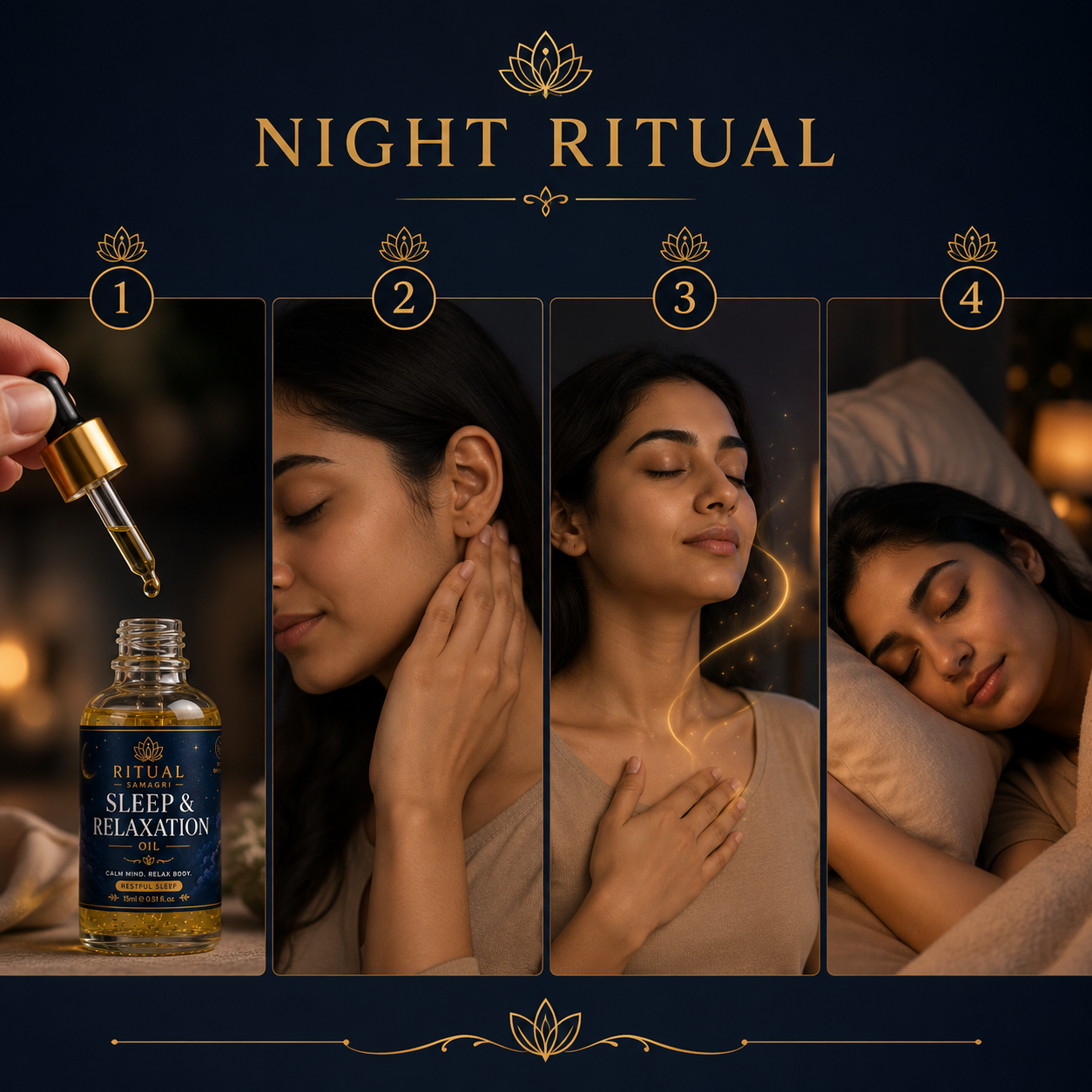 Sleep & Relaxation Oil – Bedtime Wellness Oil | Aromatherapy Botanical Blend for Evening Routine | 15ml