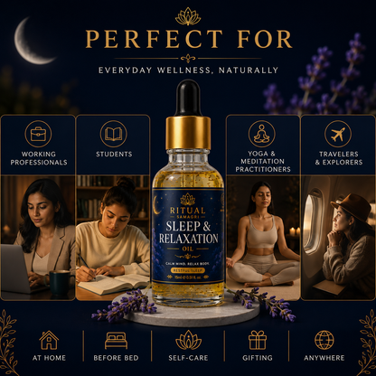 Sleep & Relaxation Oil – Bedtime Wellness Oil | Aromatherapy Botanical Blend for Evening Routine | 15ml