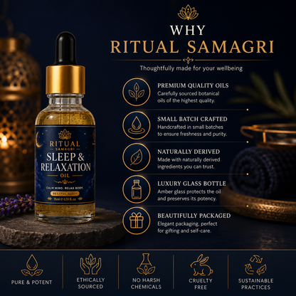 Sleep & Relaxation Oil – Bedtime Wellness Oil | Aromatherapy Botanical Blend for Evening Routine | 15ml