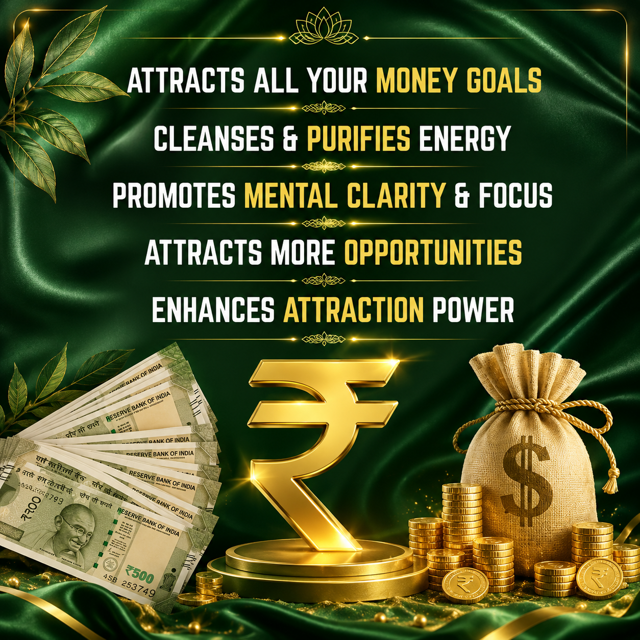 Money Magnet Oil – Charged & Enchanted Oil to Attract Wealth, Luck & Abundance | 12ml
