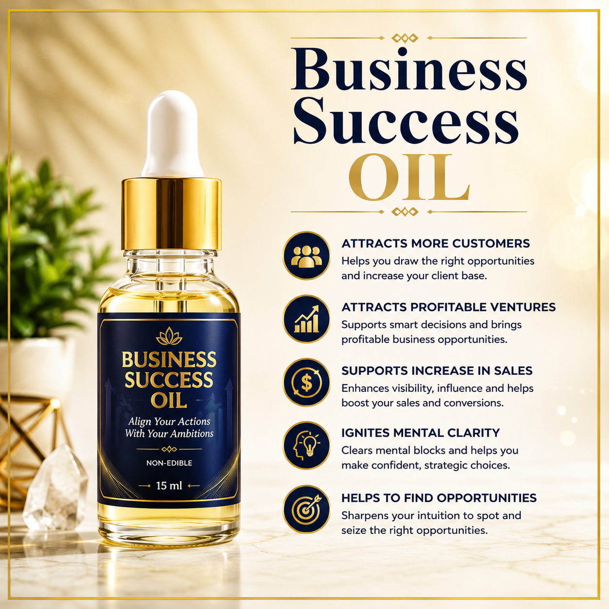 Business Success Oil – Charged & Enchanted Oil for Focus, Confidence & Growth