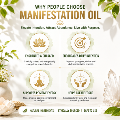 Manifestation Oil – Charged & Enchanted Oil to Manifest Desires | 15ml