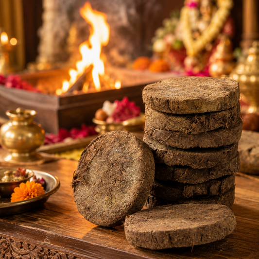 Pure Cow Dung Cakes – for Havan & Home Purification 10pc