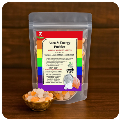 Aura booster raw powder – Rock Salt, Phitkari (Alum), and Camphor Blend for Energy Boost and Aura Purification